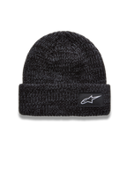 Alpinestars Unload Rib Cuff, czapka typu beanie, ciemnoszary melanż, biała naszywka z logo Astar, dzianinowa konstrukcja, odzież sportowa lifestyle.