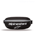 Alpinestars Nerka Only Linear, sportowa nerka unisex, czarna i biała, pojemność 2L, wytrzymały poliester 600D, duże białe logo Alpinestars na przodzie, styl miejski.