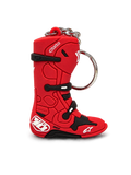 Alpinestars Brelok Tech 10 Boot, miniaturowy brelok do kluczy z motywem buta motocrossowego, czerwony i czarny, z metalowym kółkiem