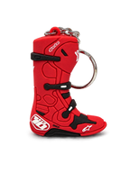 Alpinestars Brelok Tech 10 Boot, miniaturowy brelok do kluczy z motywem buta motocrossowego, czerwony i czarny, z metalowym kółkiem