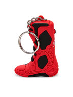 Alpinestars Brelok Tech 10 Boot, miniatura buta motocyklowego motocross w kolorze czerwonym i czarnym z metalowym kółkiem na klucze