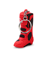 Alpinestars Brelok Tech 10 Boot, miniatura buta motocrossowego, czerwony i czarny, z białym logo, z trwałą syntetyczną konstrukcją i metalowym kółkiem na klucze