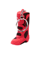 Alpinestars Tech 10 Boot Keyfob, motocross boot keychain accessory, red and black, synthetic 3D miniature with a metal snap ring
