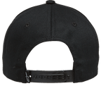 Czapka Alpinestars Rostrum, widok z tyłu, czarna, regulowane zapięcie snapback z małym białym logo gwiazdy, nakrycie głowy inspirowane sportami motorowymi wykonane z tkaniny twill