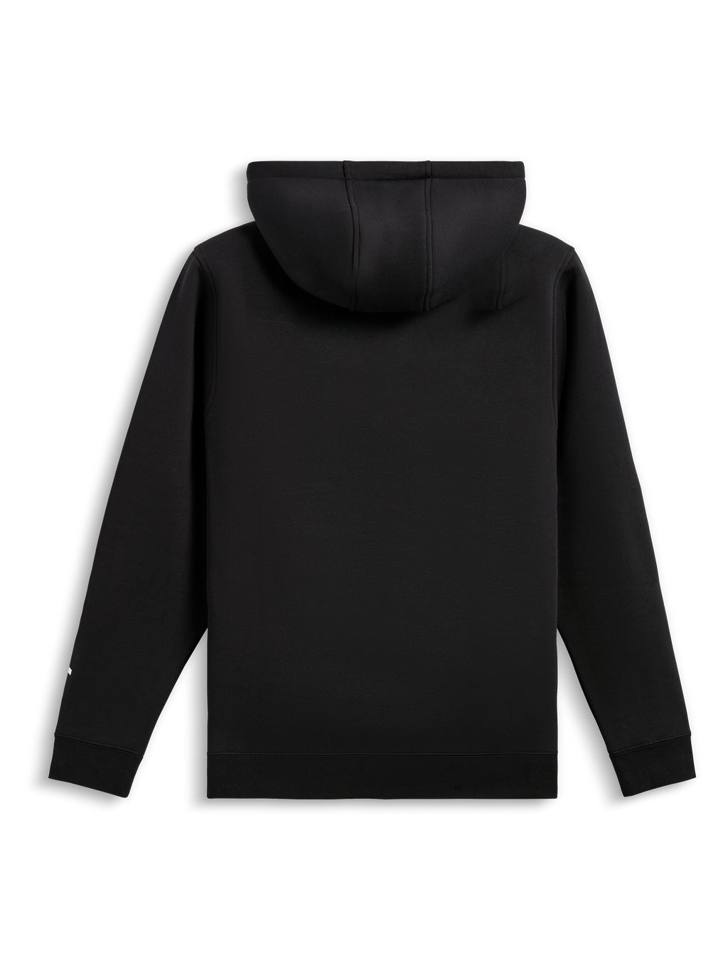 Alpinestars Harken Hoodie, polarowa bluza z kapturem wkładana przez głowę, czarna, widok z tyłu, prążkowane mankiety i dół, codzienna odzież uliczna inspirowana sportami motorowymi