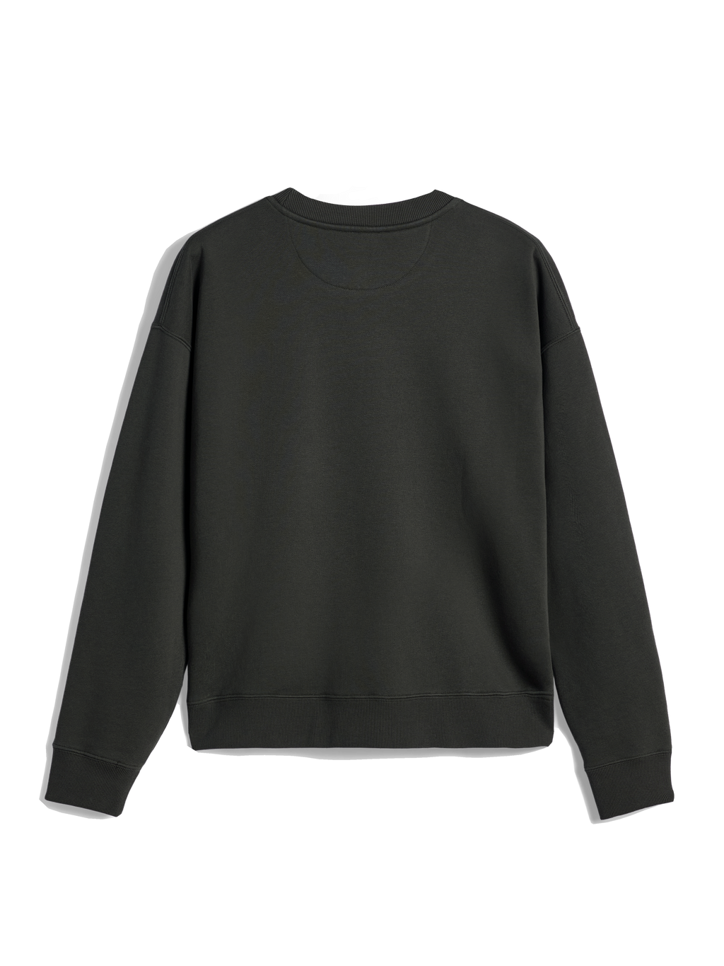 Alpinestars Essentials Ageless Crew, Crewneck Sweatshirt, Off Black, back view showing ribbed collar, cuffs, and hem, premium compact fleece casual streetwear