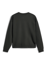 Alpinestars Essentials Ageless Crew, bluza z okrągłym dekoltem, Off Black, widok z tyłu pokazujący prążkowany kołnierz, mankiety i dół, wysokiej jakości kompaktowy polar, codzienna odzież streetwear