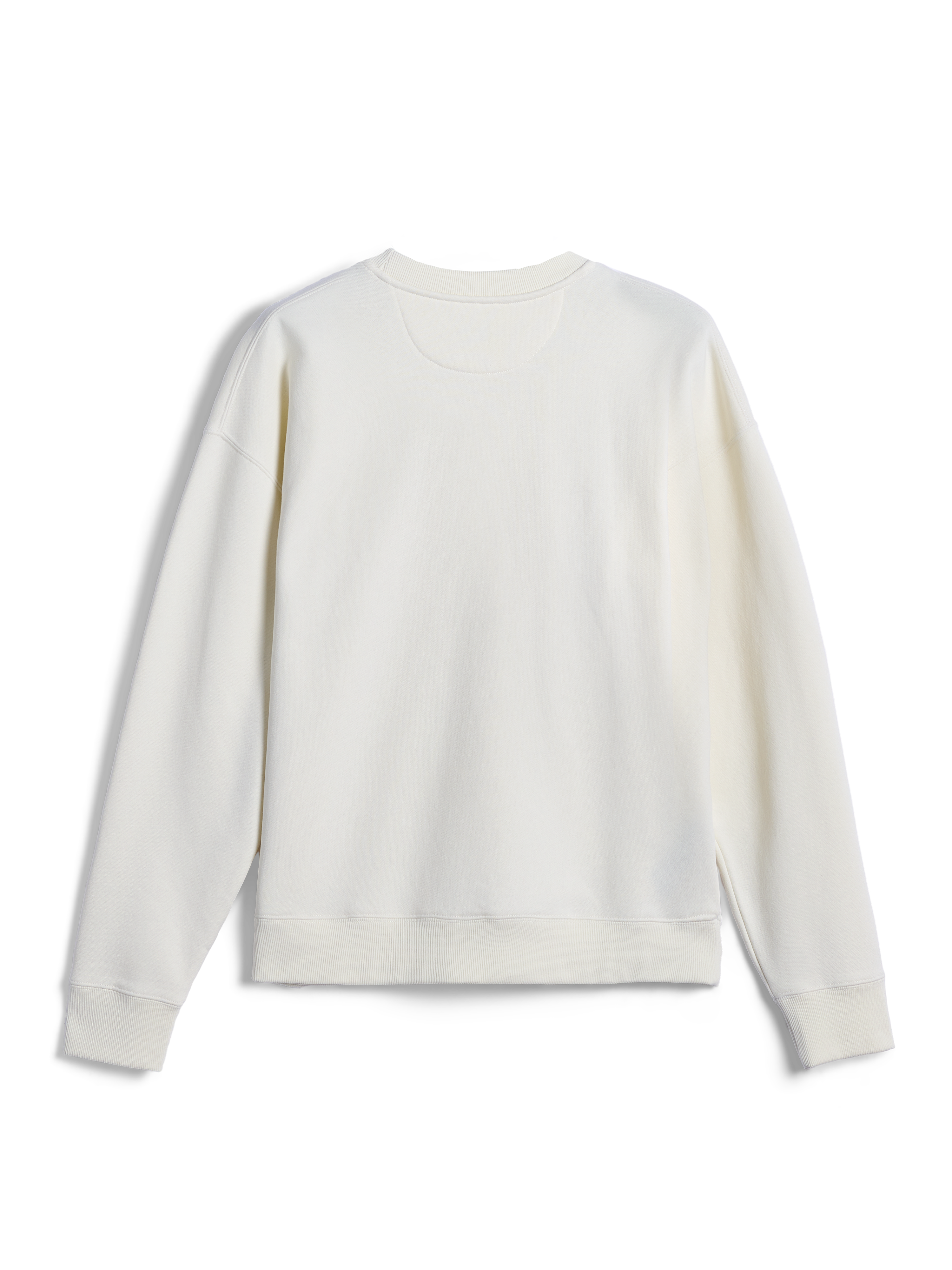 Alpinestars Essentials Ageless Crew, Crewneck Sweatshirt, Off White, Back view showing plain design with ribbed cuffs and hem, casual motorsport-inspired streetwear