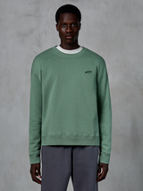 Alpinestars Essentials Ageless Crew, codzienna bluza z okrągłym dekoltem, kolor zielony kaktusowy z małym czarnym logo gwiazdy na piersi, prążkowany kołnierzyk, mankiety i dół, wysokiej jakości sportowy polar