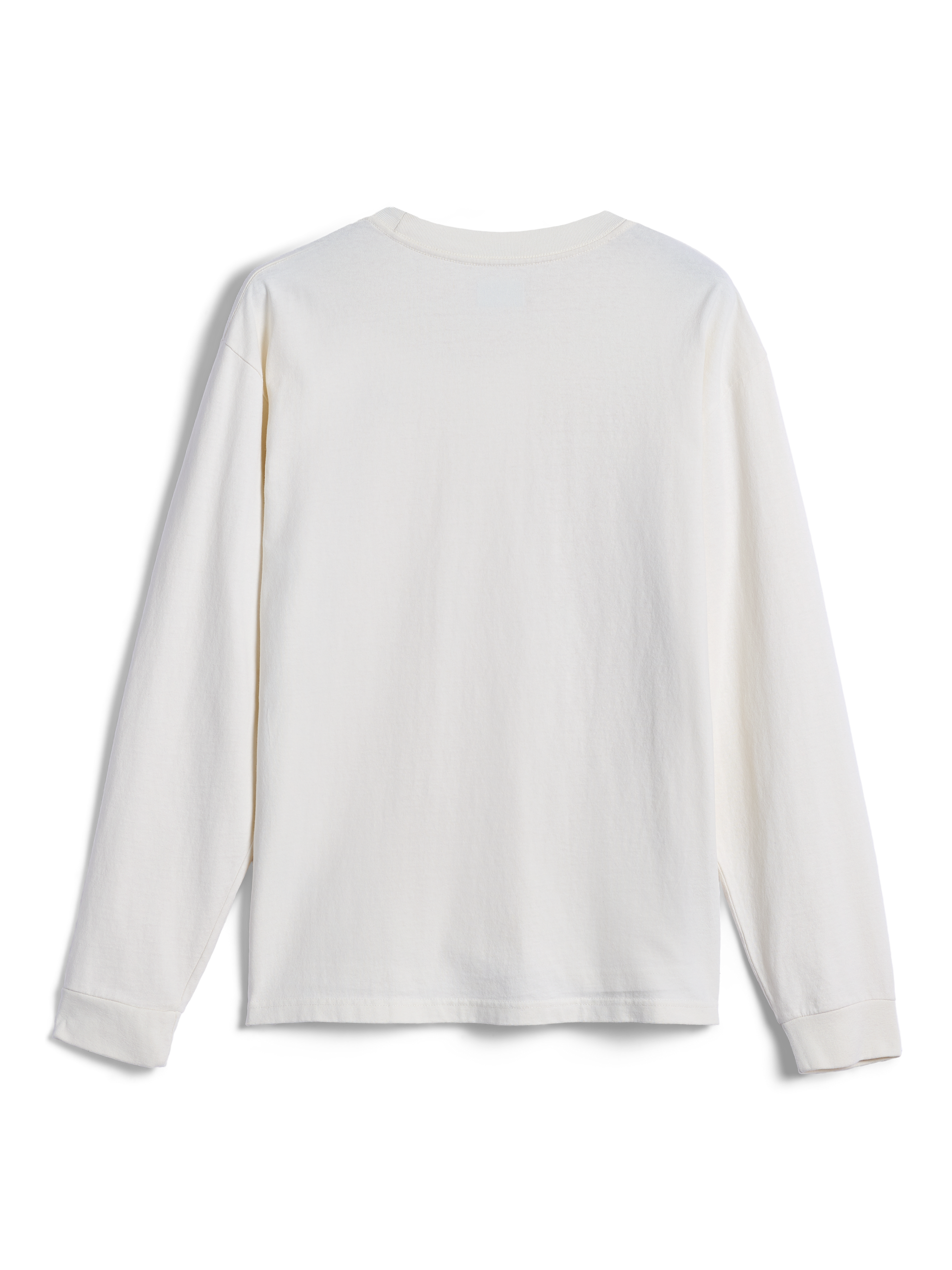 Alpinestars Essentials Ageless LS Tee, koszulka z długim rękawem, off-white, widok z tyłu, gładki minimalistyczny design, luźny krój, odzież codzienna z bawełny organicznej