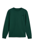 Alpinestars Essentials Ageless LS Tee, koszulka z długim rękawem, kolor sosnowej zieleni, małe czarne haftowane logo na lewej piersi, codzienna odzież streetwearowa w stylu motorsport