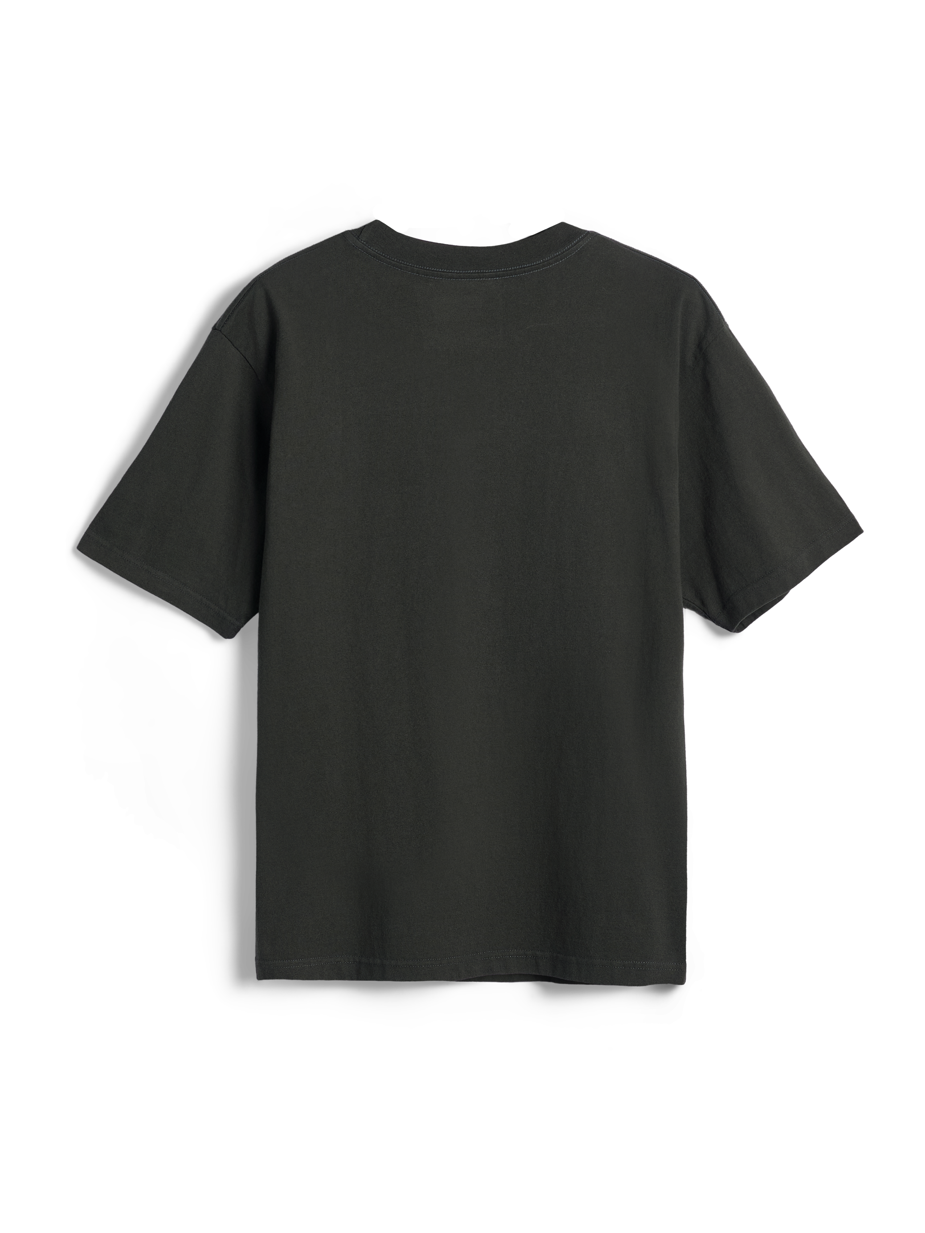 Alpinestars Essentials Ageless SS Tee, Short Sleeve T-Shirt, Off Black, back view, plain design with garment stone wash texture, relaxed fit, casual motorsport-inspired streetwear