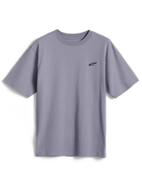 Alpinestars Essentials Ageless SS Tee, koszulka z krótkim rękawem, srebrna, małe czarne logo Astars na piersi, casualowy streetwear z bawełny organicznej o luźnym kroju