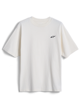 Alpinestars Essentials Ageless SS Tee, koszulka z krótkim rękawem, złamana biel, małe czarne logo gwiazdy Alpinestars na piersi, casualowy streetwear inspirowany motorsportem