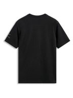 Alpinestars Global CSF Tee, koszulka z krótkim rękawem, czarna, widok z tyłu z małym logo na lewym rękawie, casualowa odzież uliczna w stylu motorsport