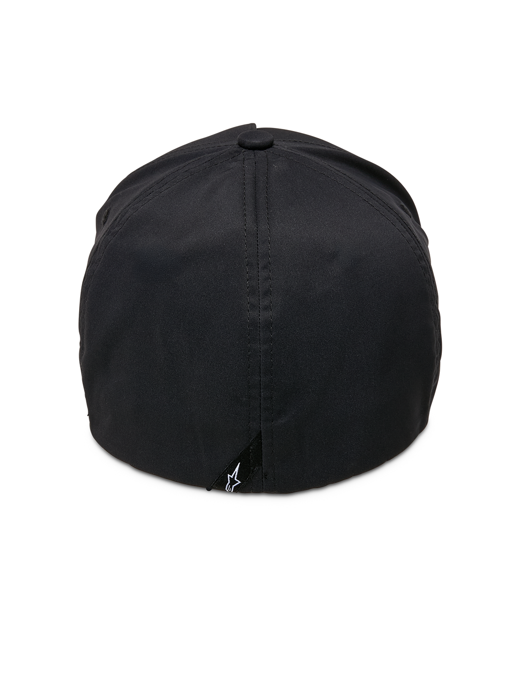 Alpinestars Ageless Reflex Waterproof Hat, czarna czapka, widok z tyłu, elastyczna konstrukcja typu flex-back, techniczna wodoodporna tkanina, mała czarna metka z białym logo Astars u dołu