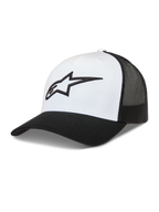 Alpinestars Ageless Snapback, biało-czarna czapka z daszkiem typu trucker z siateczką i logo 3D Astars