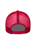 Alpinestars Ageless Snapback Kapelusz, czerwona czapka z daszkiem typu trucker, widok z tyłu z oddychającymi panelami z siateczki, regulowanym zapięciem snapback i metką z logo.