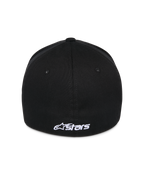 Alpinestars Ageless Multi Hat, czarna czapka z daszkiem, widok z tyłu z białym haftowanym logo Astars, elastyczny tył, casualowy styl sportowy