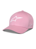 Alpinestars Ageless Multi Hat, różowa czapka baseballowa, zakrzywiony daszek, białe logo 3D Astars, usztywniona korona, codzienna odzież sportowa