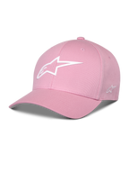 Alpinestars Ageless Multi Hat, różowa czapka baseballowa, zakrzywiony daszek, białe logo 3D Astars, usztywniona korona, codzienna odzież sportowa