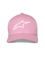 Alpinestars Ageless Multi Hat, różowa czapka z daszkiem, białe logo Astars 3D, zakrzywiony daszek z usztywnioną koroną, codzienna czapka sportowa