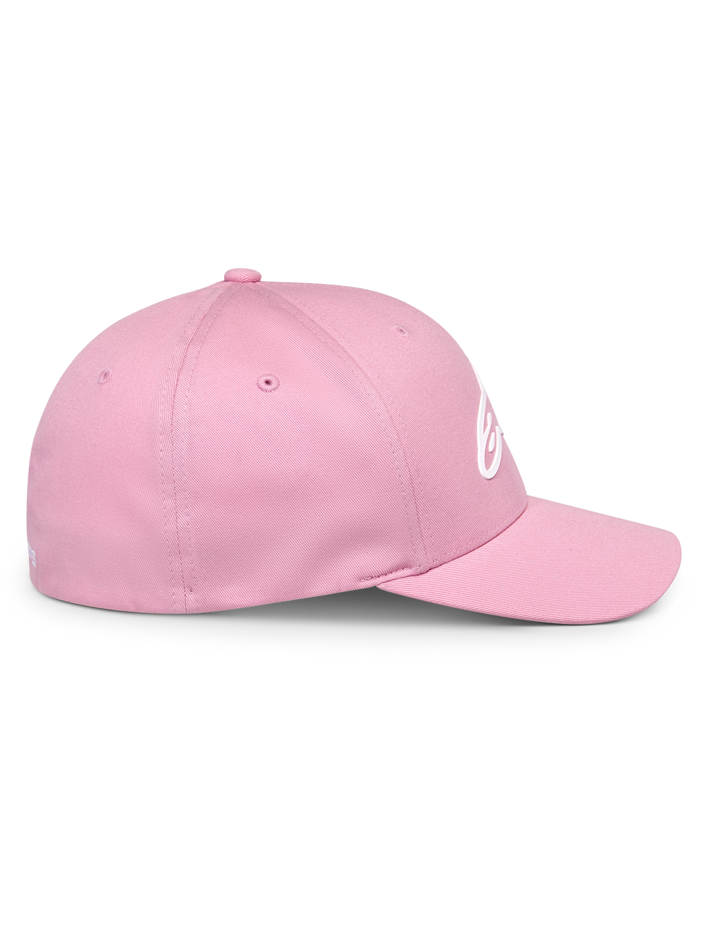 Alpinestars Ageless Multi Hat, różowa czapka z daszkiem, widok z boku, zakrzywiony daszek i usztywniona korona, białe logo Astars 3D, codzienna odzież uliczna inspirowana sportami motorowymi