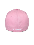 Alpinestars Ageless Multi Hat, różowa czapka, widok z tyłu z białym haftowanym logo Astars, elastyczna konstrukcja flex-fit, rozciągliwa tkanina keprowa, casualowe nakrycie głowy