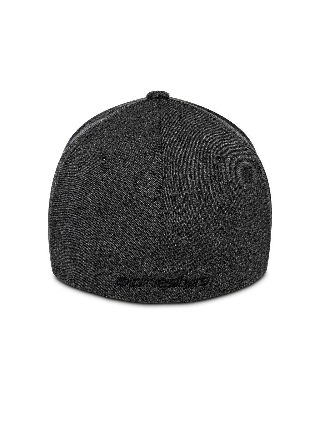 Czapka Alpinestars Corp Shift Multi, widok z tyłu, ciemnoszary melanż, elastyczny tył z płaskim haftowanym logo, usztywniona korona, codzienna czapka inspirowana motorsportem