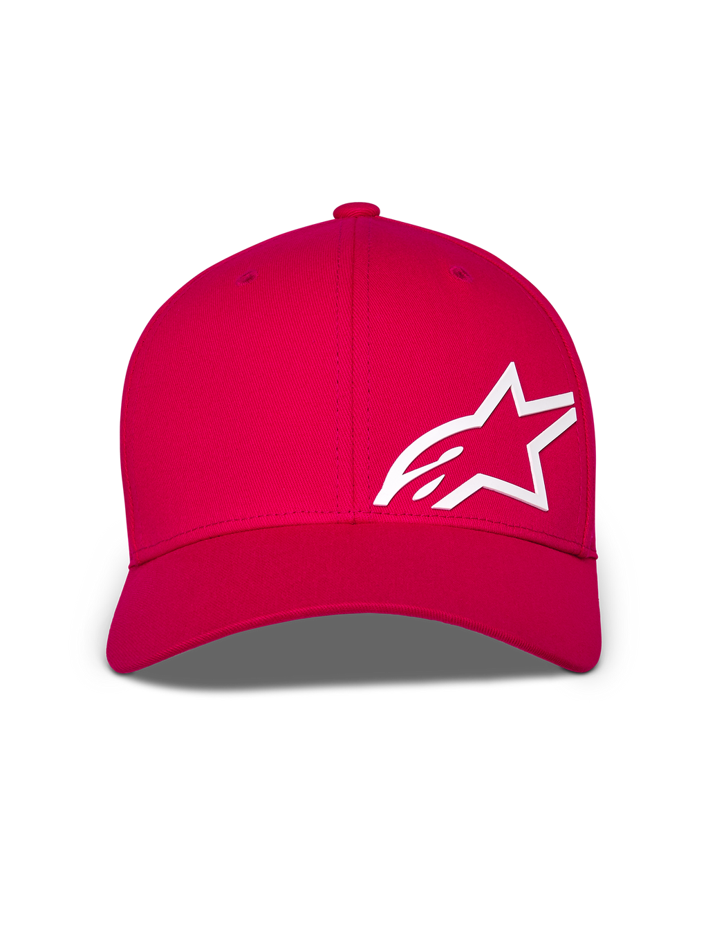 Alpinestars Corp Shift Multi Hat, czerwona czapka z daszkiem, duże białe logo Astars 3D z przodu, zakrzywiony daszek i usztywniona korona, codzienne nakrycie głowy w stylu motorsport