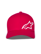 Alpinestars Corp Shift Multi Hat, czerwona czapka z daszkiem, duże białe logo Astars 3D z przodu, zakrzywiony daszek i usztywniona korona, codzienne nakrycie głowy w stylu motorsport