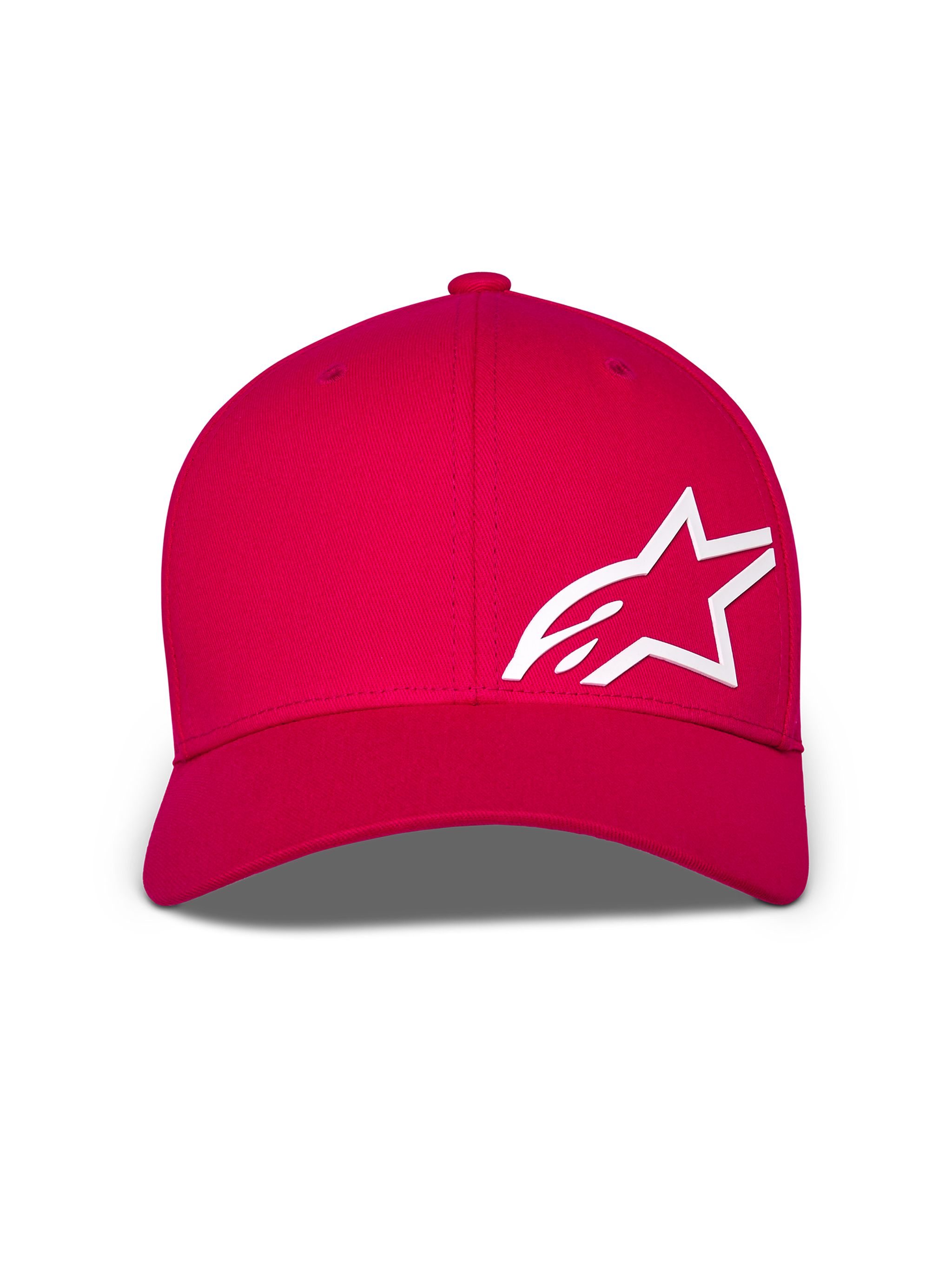 Alpinestars Corp Shift Multi Hat, czerwona czapka z daszkiem, duże białe logo Astars 3D z przodu, zakrzywiony daszek i usztywniona korona, codzienne nakrycie głowy w stylu motorsport