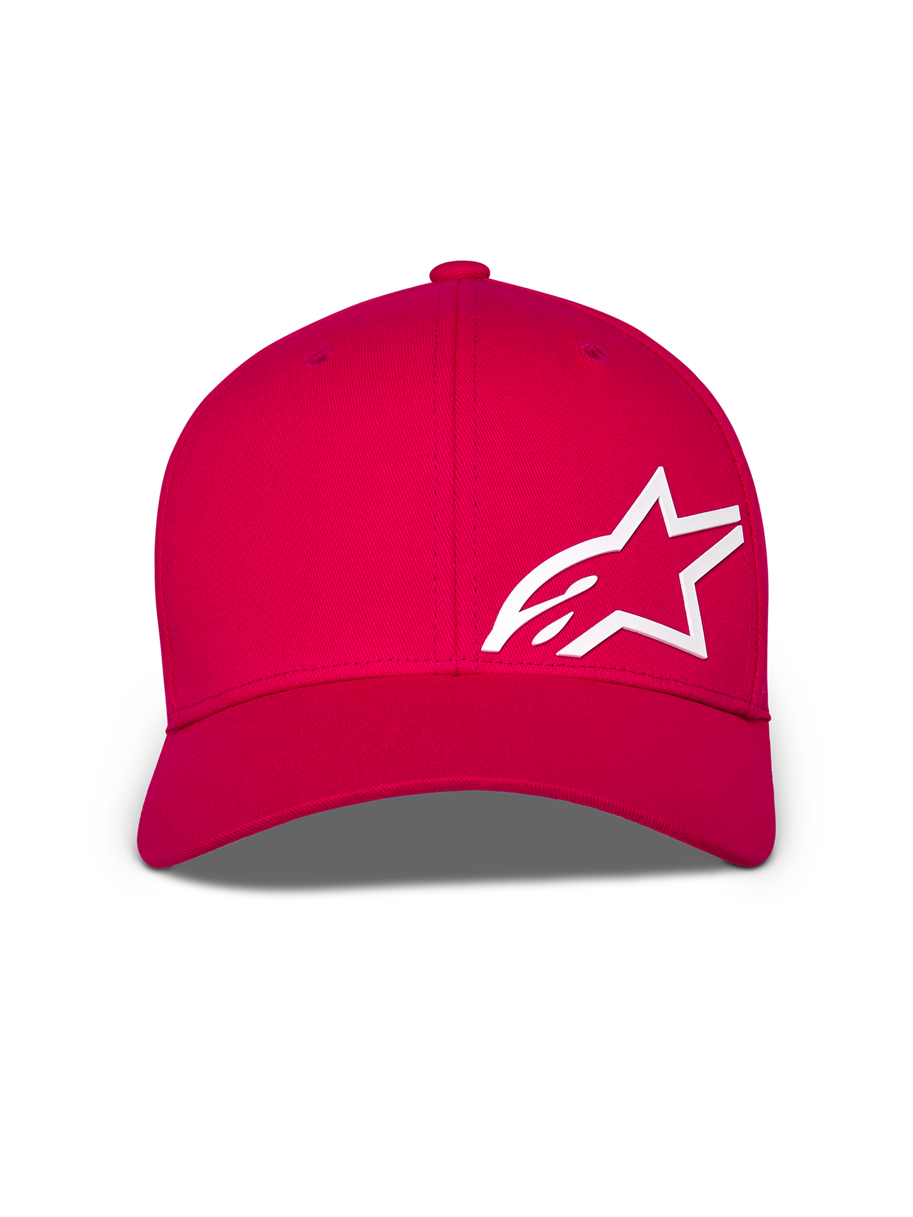 Alpinestars Corp Shift Multi Hat, czerwona czapka z daszkiem, duże białe logo Astars 3D z przodu, zakrzywiony daszek i usztywniona korona, codzienne nakrycie głowy w stylu motorsport