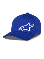 Alpinestars Corp Shift Multi Hat, niebieska czapka baseballowa z białym logo 3D w kształcie gwiazdy, usztywniona korona, zakrzywiony daszek, codzienne nakrycie głowy w stylu motorsport
