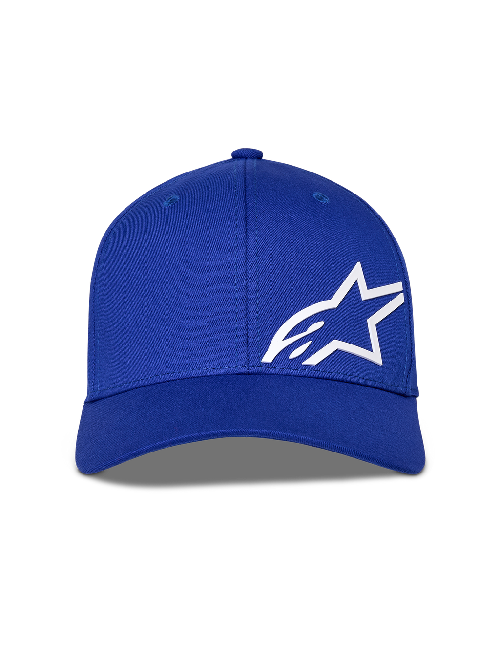 Czapka Alpinestars Corp Shift Multi, niebieska, czapka z daszkiem z białym logo 3D Astars z przodu, usztywniona korona z zakrzywionym daszkiem, codzienne nakrycie głowy w stylu motorsportowym