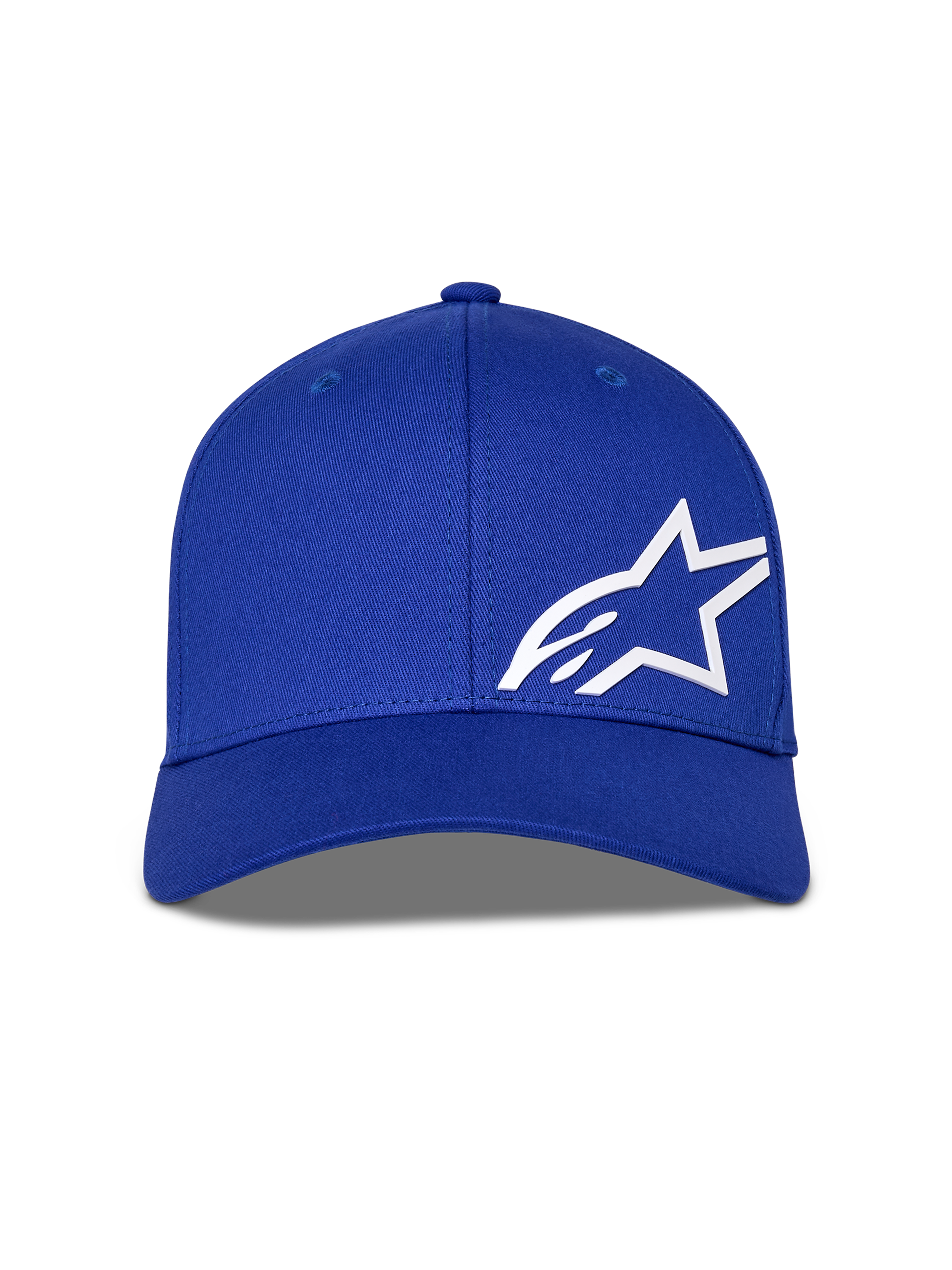 Czapka Alpinestars Corp Shift Multi, niebieska, czapka z daszkiem z białym logo 3D Astars z przodu, usztywniona korona z zakrzywionym daszkiem, codzienne nakrycie głowy w stylu motorsportowym