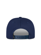 Alpinestars Thickness Snapback Hat, Navy Blue, Rear view featuring adjustable snapback closure and small black Astars logo tag, structured cotton twill construction