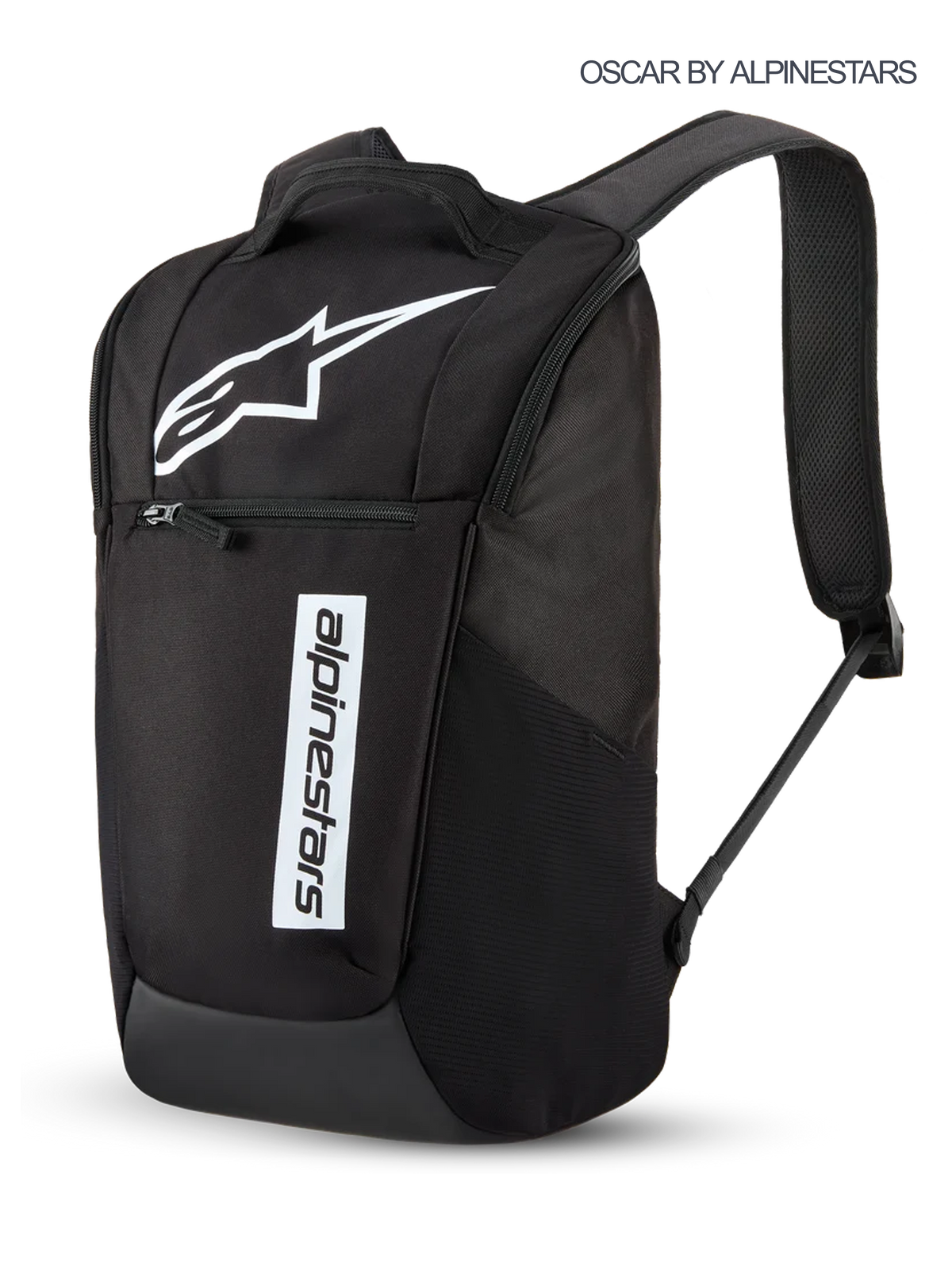 Plecak Alpinestars Defcon V3, codzienny plecak sportswear 13,6 l, czarny i biały, z nadrukowanym logo Astars i oznaczeniem marki, przednią kieszenią na zamek oraz wyściełanymi szelkami.