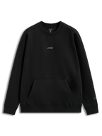 Alpinestars Guise Oversized Crew, czarna bluza sportowa z polaru, morskie haftowane logo Astars, kieszeń kangurka.