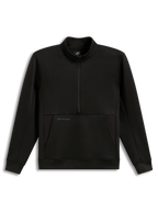 Alpinestars Apera Half-Zip Sweatshirt, czarna bluza polarowa z półzamkiem, kieszeń kangurka, tonalne logo, odzież sportowa.