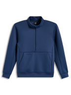 Alpinestars Apera Half-Zip Sweatshirt, stalowa niebieska bluza sportowa z polaru tri-blend, przedni półzamek, kieszeń kangurka z tonalnym logo, komfortowa odzież lifestyle.