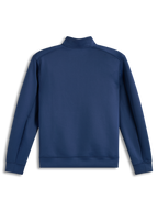 Alpinestars Apera Half-Zip Sweatshirt, stalowoniebieska bluza polarowa z tonalnym logo na ramieniu, widok z tyłu.