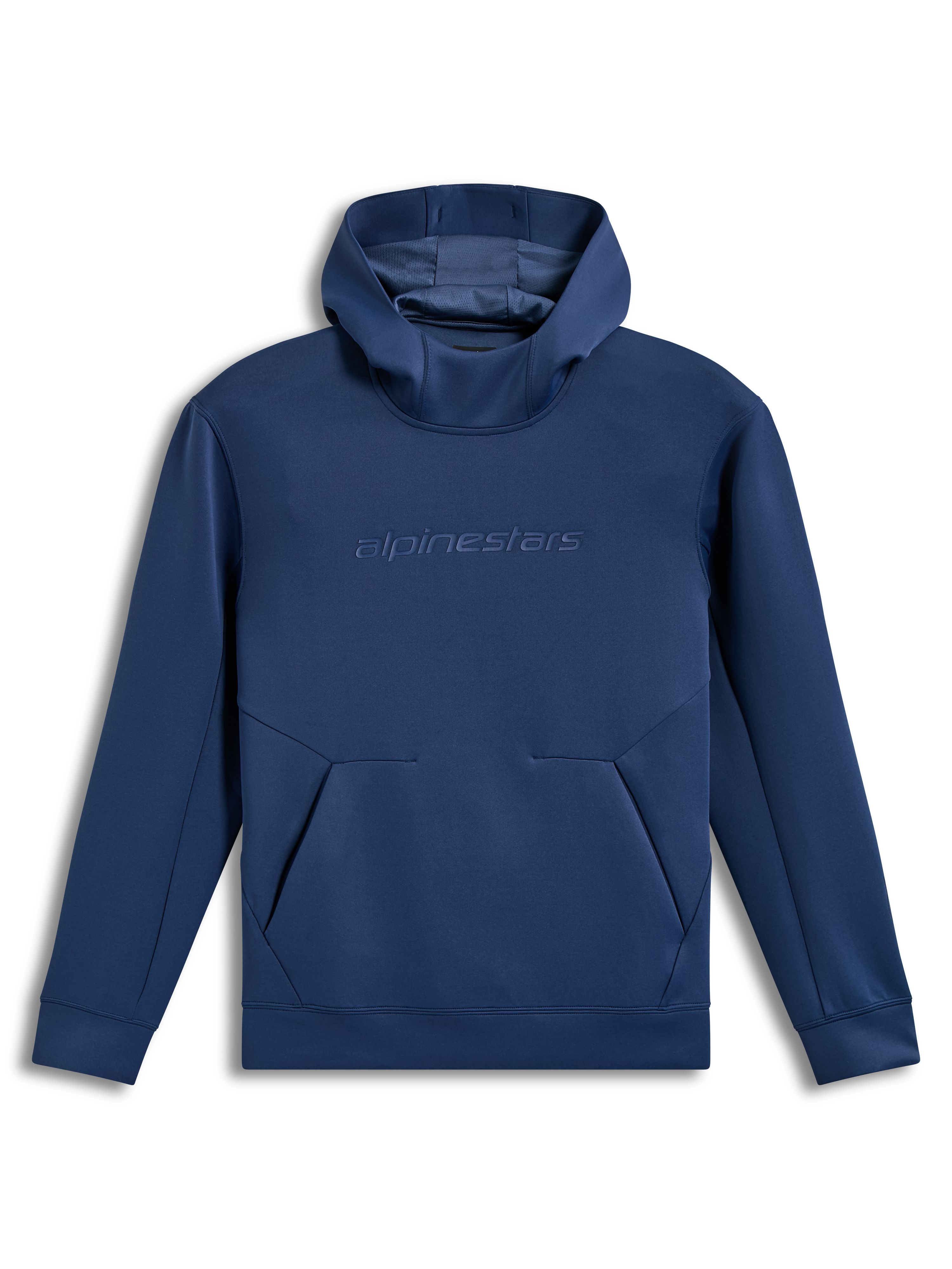 Alpinestars Datrix Hoodie, niebieska bluza z kapturem, tonalne logo HD na piersi, kaptur z podszewką z siatki, sportowa odzież codzienna z mieszanki tri-blend