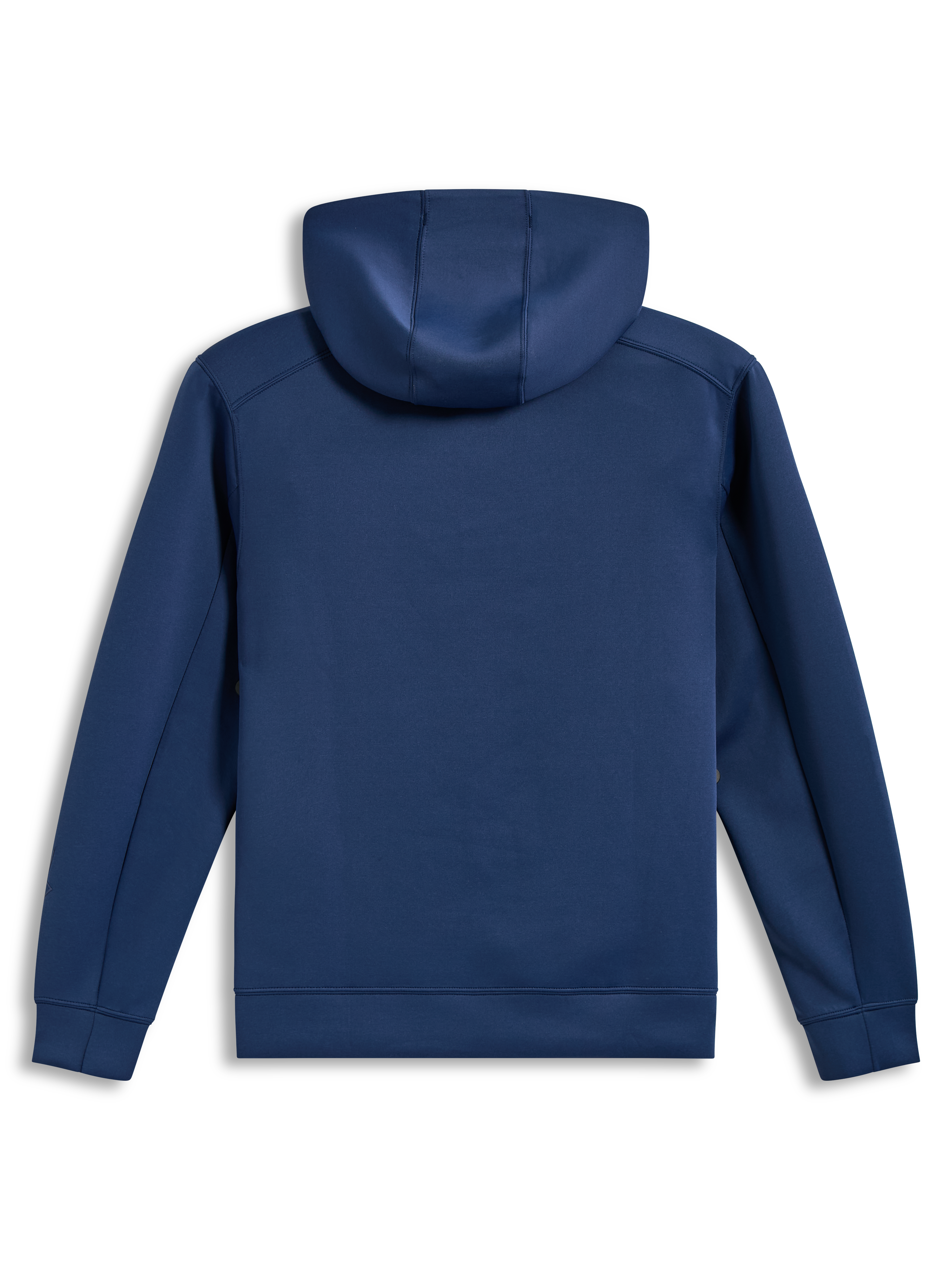 Alpinestars Datrix Hoodie, niebieska bluza z kapturem, widok z tyłu, dzianina tri-blend i kaptur z siatkową podszewką.