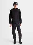 Alpinestars Datrix Hoodie, Premium Sportswear Pullover for Everyday Comfort and Motorsport Style, Men's, Black, constructed from tri-blend double-face fleece with tonal HD branding, a mesh-lined hood, and a dart-detail pocket, shown on-model for a clean, streamlined fit.