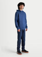 Alpinestars Bluza z kapturem Datrix, męska bluza typu pullover, stalowoniebieska, wykonana z dwustronnego polaru, tonalne logo HD na piersi, przednia kieszeń z zaszewką, casualowa odzież sportowa w stylu motorsport.