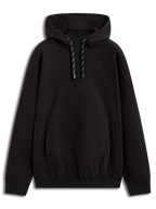 Alpinestars Camino Textured Oversized Hoodie, czarna bluza z kapturem, teksturowana dzianina, logo 3D i kieszeń kangurka.