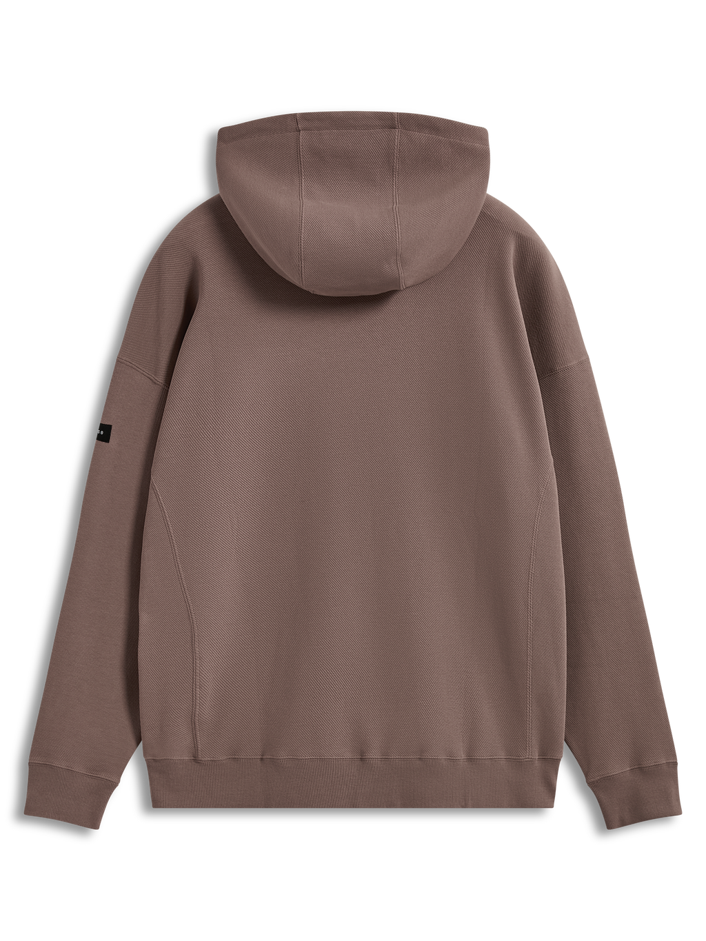 Alpinestars Camino Textured Oversized Hoodie, brązowa bluza z kapturem oversize, teksturowana dzianina twill, widok z tyłu.