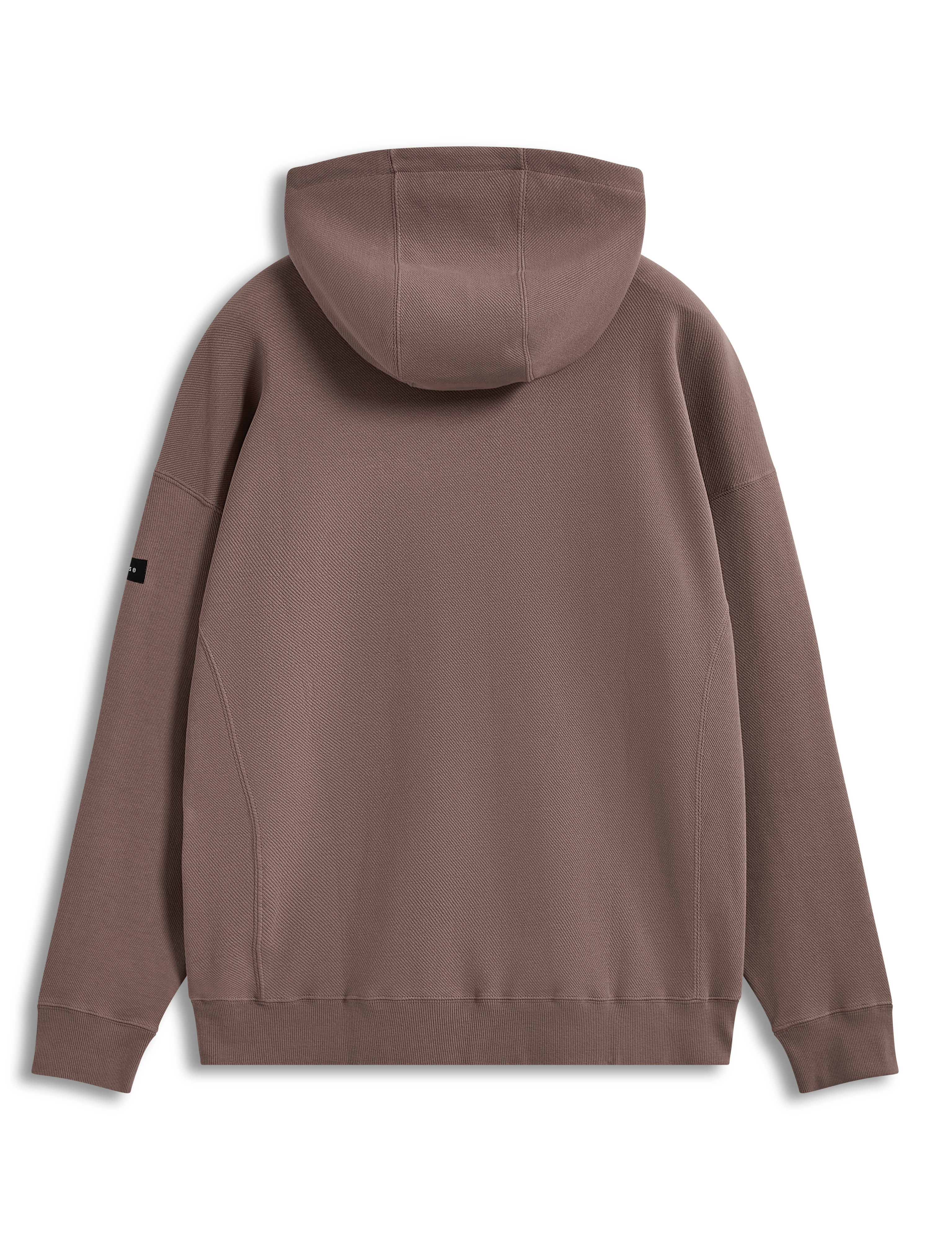 Alpinestars Camino Textured Oversized Hoodie, brązowa bluza z kapturem oversize, teksturowana dzianina twill, widok z tyłu.