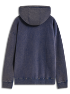 Alpinestars Infinite Washed Oversized Hoodie, niebieska bluza z kapturem, efekt snow-wash, luźny krój, widok z tyłu